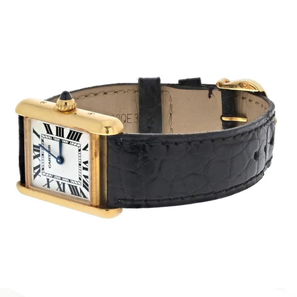Cartier Tank Americane 18K Yellow Gold Model 2442 Women Watch - The Back Vault