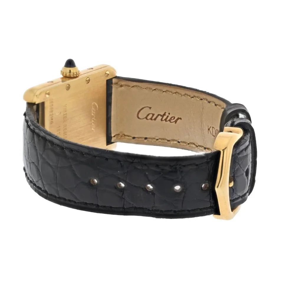 Cartier Tank Americane 18K Yellow Gold Model 2442 Women Watch - The Back Vault