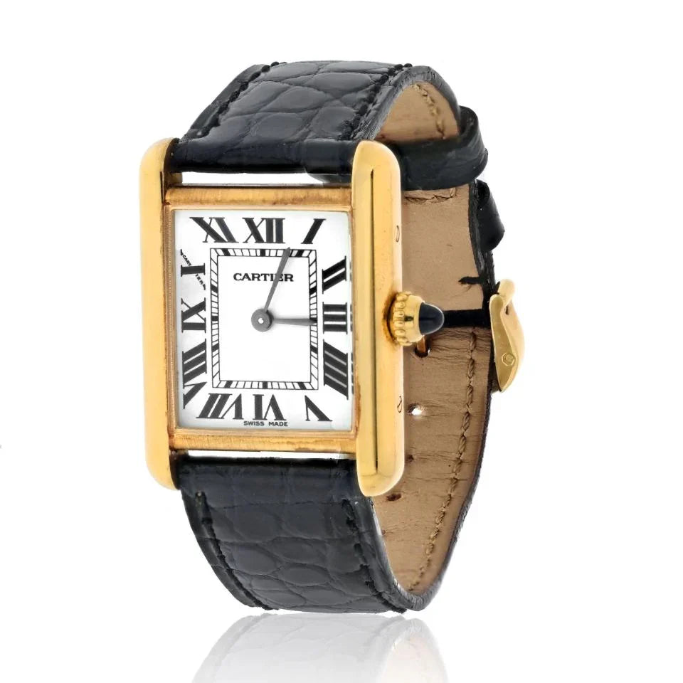 Cartier Tank Americane 18K Yellow Gold Model 2442 Women Watch - The Back Vault