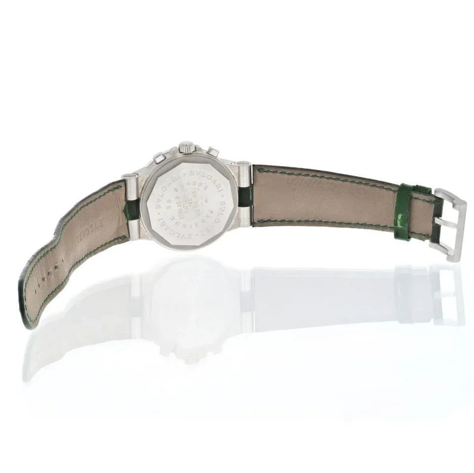 Bvlgari 18K White Gold CHW 35G Diagono Diamond Women Watch - The Back Vault