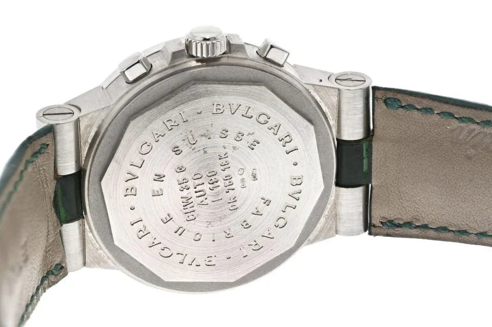 Bvlgari 18K White Gold CHW 35G Diagono Diamond Women Watch - The Back Vault