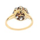 14K Yellow Gold 0.80cttw Old Cut Diamond And Pearl Floral Style Ring - The Back Vault