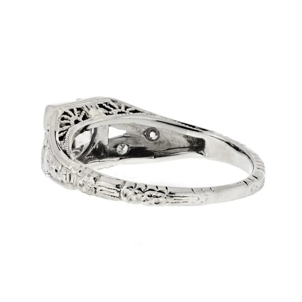 18K White Gold 0.85 Old European Cut Diamond Engagement Ring - The Back Vault