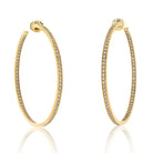 Cartier 18K Yellow Gold 5.00cttw Round Diamond Large Hoop Earrings - The Back Vault