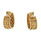 Cartier Platinum & 18K Yellow Gold Walking Pantheres Diamond Hoop Earrings - The Back Vault