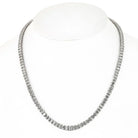 18K White Gold 26.00cttw Emerald Cut Diamond Tennis Necklace - The Back Vault