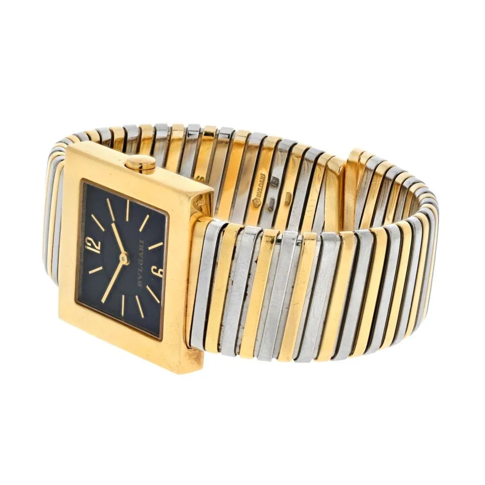 Bvlgari 18K Tri Color SQ 29T Tricolor 29mm Square Dial Women Watch - The Back Vault