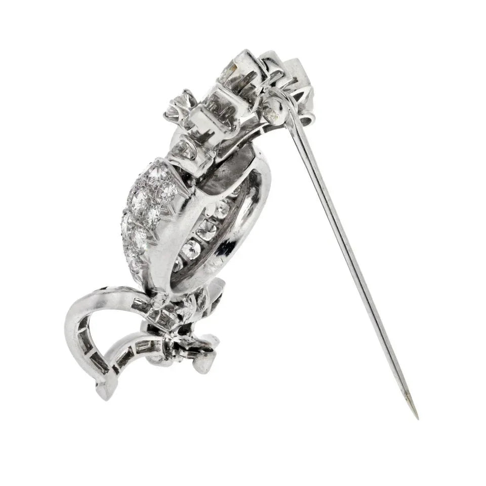 Platinum 5.00cttw Estate Diamond Brooch - The Back Vault