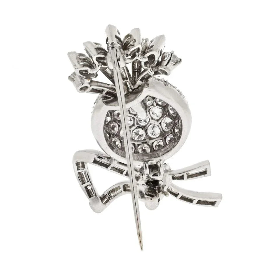 Platinum 5.00cttw Estate Diamond Brooch - The Back Vault