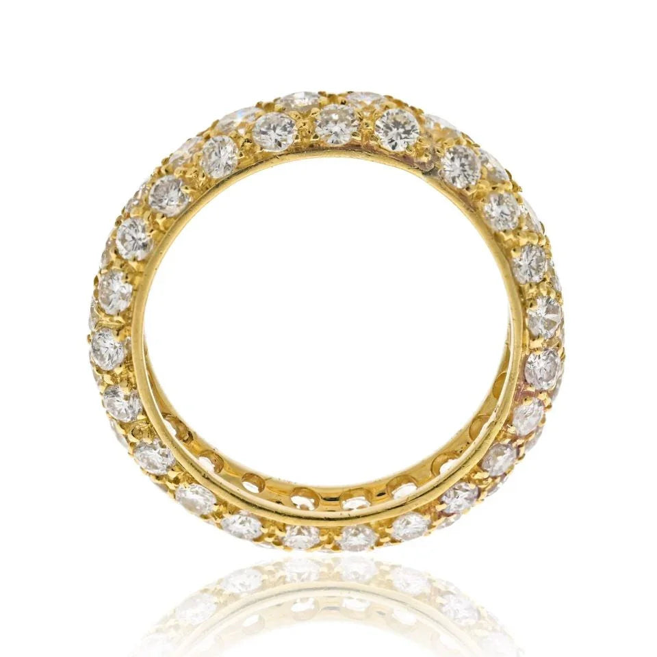 18K Yellow Gold 4.00cttw Multirow Diamond Eternity Ring - The Back Vault