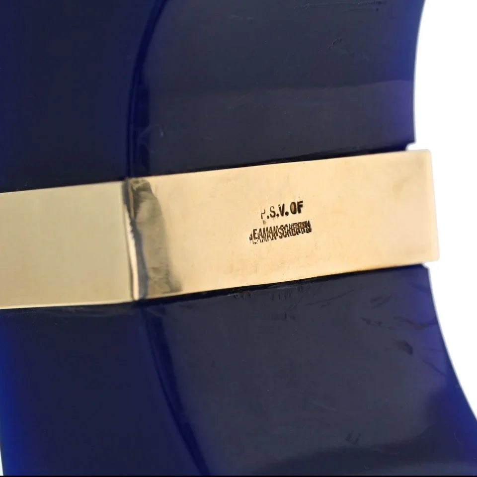 Seaman Schepps 14K Yellow Gold Turquoise Bakelite Cuff Bracelet - The Back Vault