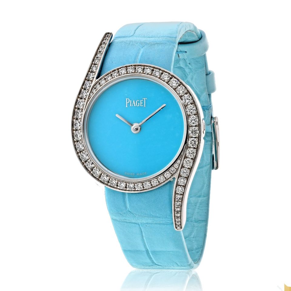 Piaget 18K White Gold Limelight Gala Turquoise 32mm Dial Watch