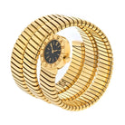 Bvlgari Tubogas 18K Yellow Gold BB 19 1T All Gold Serpenti Black Dial Women Watch - The Back Vault