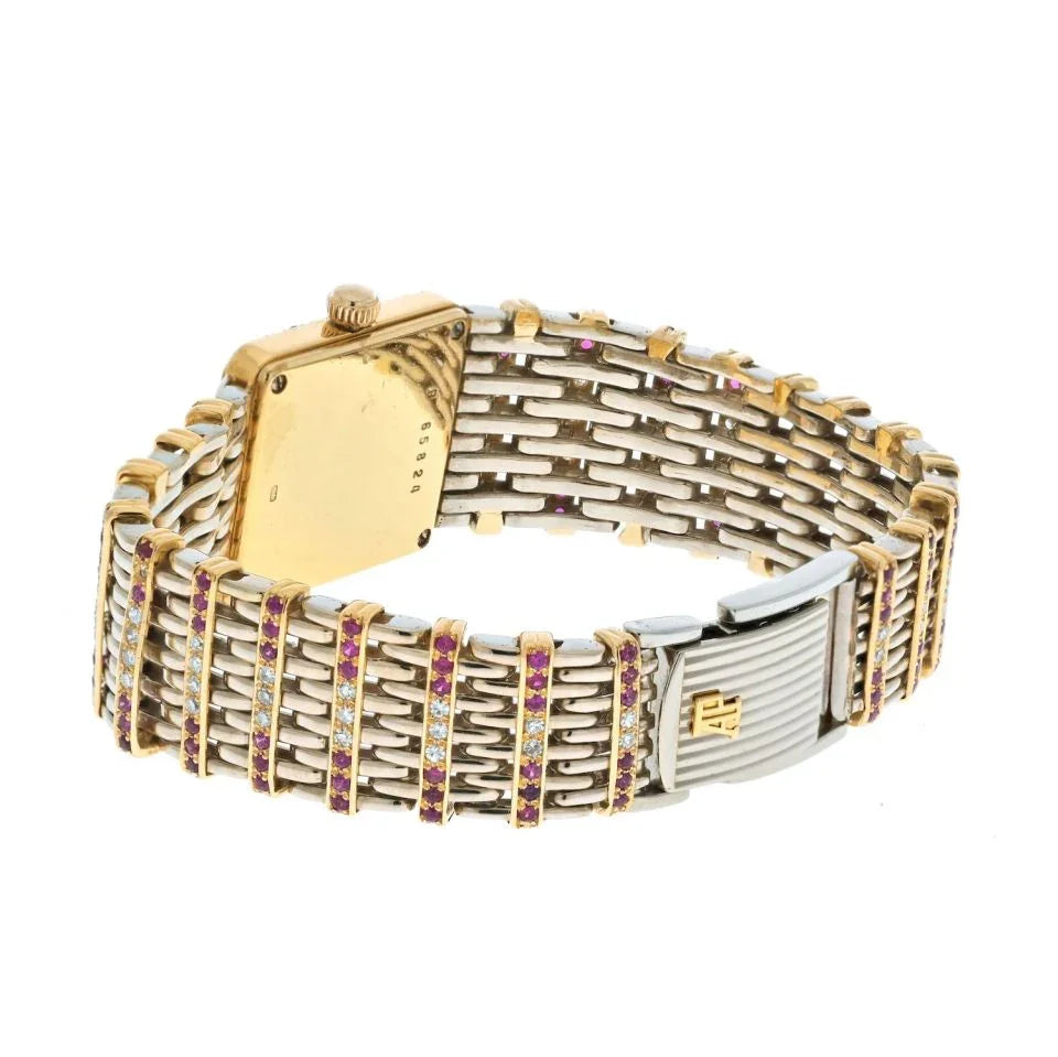 Audemars Piguet 18K Two Tone Red Dial Ruby And Diamond Women Watch - The Back Vault