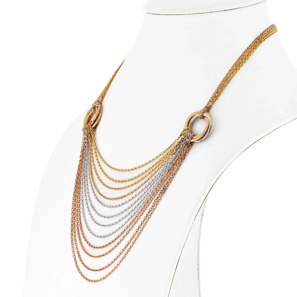 Cartier 18K Tri Color Trinity Draped Chain Necklace - The Back Vault
