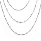 Platinum 29.50cttw Marquise Cut Diamond By The Yard 70 inches Necklace - The Back Vault