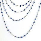 Platinum Sapphire And Diamond By The Yard 80 Inch Chain Necklace - The Back Vault