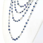 Platinum Sapphire And Diamond By The Yard 80 Inch Chain Necklace - The Back Vault