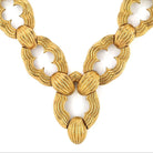 David Webb 18K Yellow Gold 1970's Textured Large Open Link Chain Necklace - The Back Vault