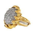 Platinum & 18K Yellow Gold 8.00cttw Dome Diamond 1950's Cocktail Ring - The Back Vault