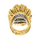 Platinum & 18K Yellow Gold 8.00cttw Dome Diamond 1950's Cocktail Ring - The Back Vault