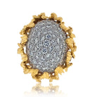 Platinum & 18K Yellow Gold 8.00cttw Dome Diamond 1950's Cocktail Ring - The Back Vault