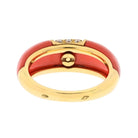 Van Cleef & Arpels 18K Yellow Gold Coral Diamond Ring - The Back Vault