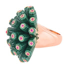 Cartier Nouvelle Vague 18K Rose Gold Nouvelle Vague Malachite Fire Opal Ring - The Back Vault
