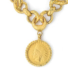 David Webb Platinum & 18K Yellow Gold Hammered Coin Necklace - The Back Vault