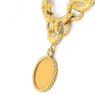David Webb Platinum & 18K Yellow Gold Hammered Coin Necklace - The Back Vault