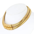 Van Cleef & Arpels Retro 18K Yellow Gold Retro Double Tubogas Two Row Choker Necklace - The Back Vault