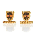 David Webb Platinum & 18K Yellow Gold Leopard Cabochon Emerald Eyes Cuff Links - The Back Vault