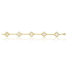 Van Cleef & Arpels Alhambra 18K Yellow Gold 5 Motif Mother Of Pearl Alhambra Bracelet - The Back Vault