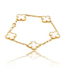 Van Cleef & Arpels Alhambra 18K Yellow Gold 5 Motif Mother Of Pearl Alhambra Bracelet - The Back Vault