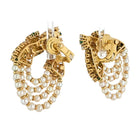 Chaumet Platinum & 18K Yellow Gold Diamond, Pearl And Green Emerald Clip Earrings - The Back Vault