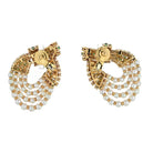 Chaumet Platinum & 18K Yellow Gold Diamond, Pearl And Green Emerald Clip Earrings - The Back Vault