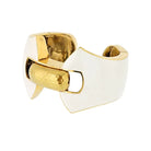 David Webb Platinum & 18K Yellow Gold Lilian Cream Enamel Bracelet - The Back Vault