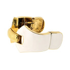 David Webb Platinum & 18K Yellow Gold Lilian Cream Enamel Bracelet - The Back Vault