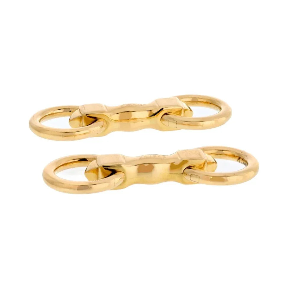 Cartier 18K Yellow Gold Round Folding Cuff Links - The Back Vault