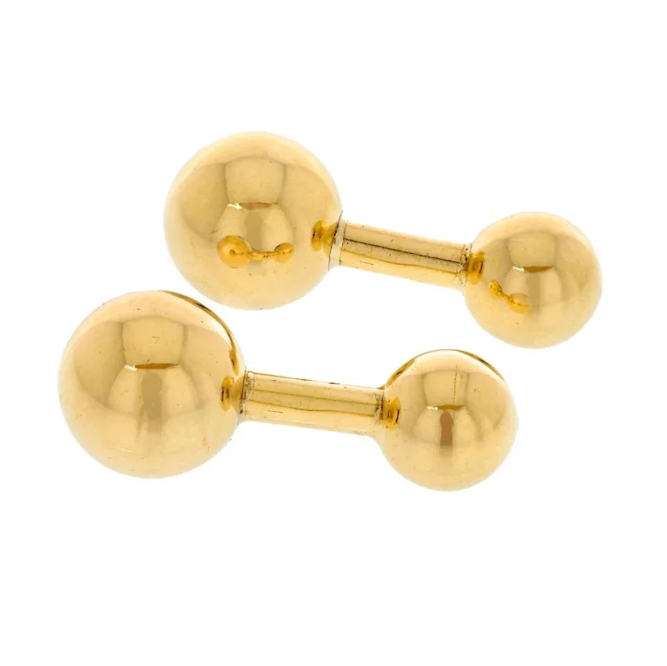 Cartier 18K Yellow Gold Barbell Cuff Links - The Back Vault
