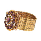 18K Yellow Gold Victorian Garnet and Pearl Bracelet - The Back Vault