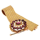 18K Yellow Gold Victorian Garnet and Pearl Bracelet - The Back Vault