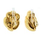David Webb Platinum & 18K Yellow Gold Hammered Organic Design Clip Earrings - The Back Vault