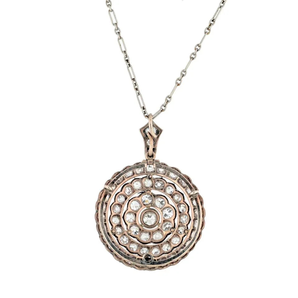 Victorian Round Old-Cut 6.50cttw Diamond Pendant/Brooch - The Back Vault