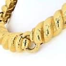 David Webb Platinum & 18K Yellow Gold Hammered Curved Link Choker Necklace - The Back Vault