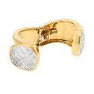 David Webb Platinum & 18K Yellow Gold Rock Crystal Cross Hatched Bracelet - The Back Vault