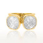 David Webb Platinum & 18K Yellow Gold Rock Crystal Cross Hatched Bracelet - The Back Vault