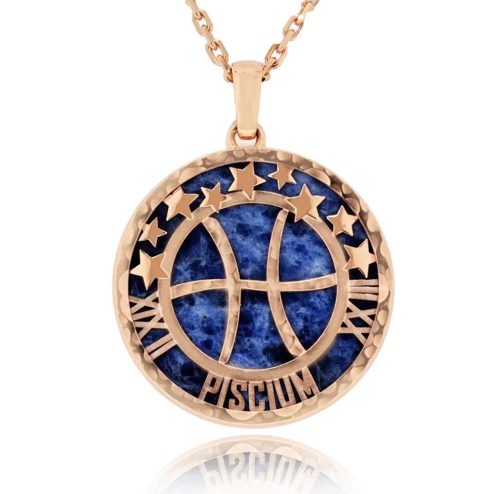 Van Cleef & Arpels 18K Rose Gold Pisces Zodiac Necklace - The Back Vault
