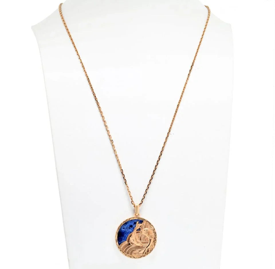 Van Cleef & Arpels 18K Rose Gold Pisces Zodiac Necklace - The Back Vault