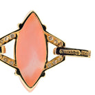 David Webb Platinum & 18K Yellow Gold Marquise Coral and 5.00cttw Diamond Bracelet - The Back Vault